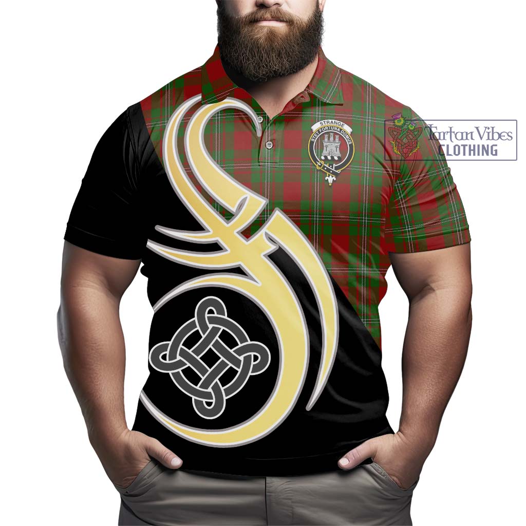 Strange (Strang) Tartan Polo Shirt with Family Crest and Celtic Symbol Style - Tartan Vibes Clothing