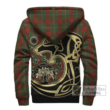 Strange (Strang) Tartan Sherpa Hoodie with Family Crest Celtic Wolf Style