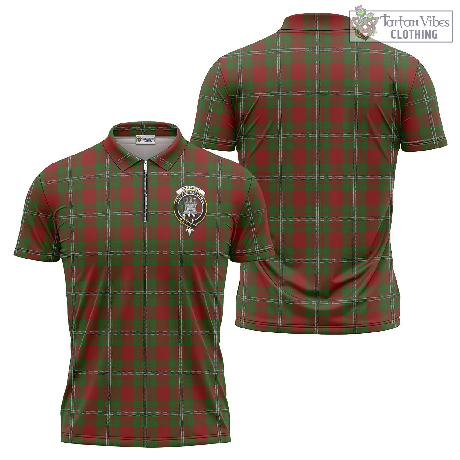 Tartan Vibes Clothing Strange Tartan Zipper Polo Shirt with Family Crest