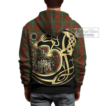 Strange (Strang) Tartan Hoodie with Family Crest Celtic Wolf Style
