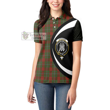 Strange (Strang) Tartan Women's Polo Shirt with Family Crest Circle Style - Tartan Vibes Clothing
