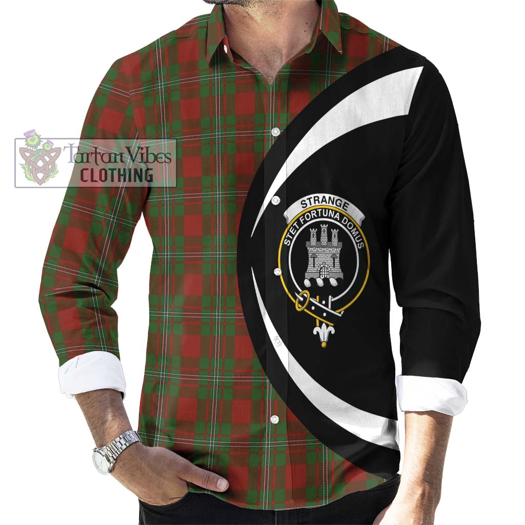Strange (Strang) Tartan Long Sleeve Button Up with Family Crest Circle Style - Tartan Vibes Clothing