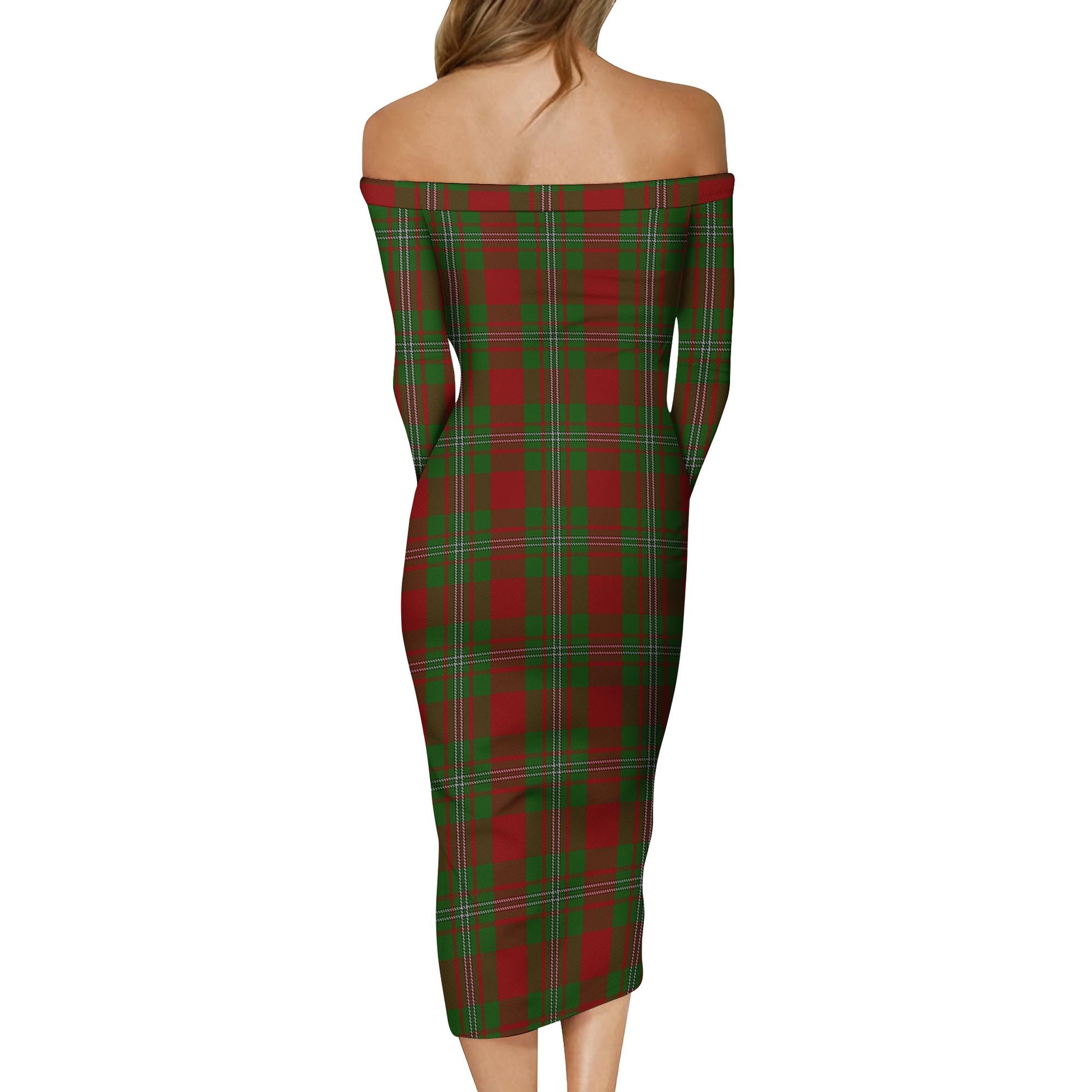 Strange Tartan Off Shoulder Lady Dress - Tartanvibesclothing