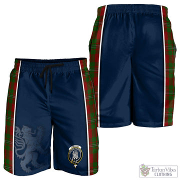 Strange (Strang) Tartan Men's Shorts with Family Crest and Lion Rampant Vibes Sport Style