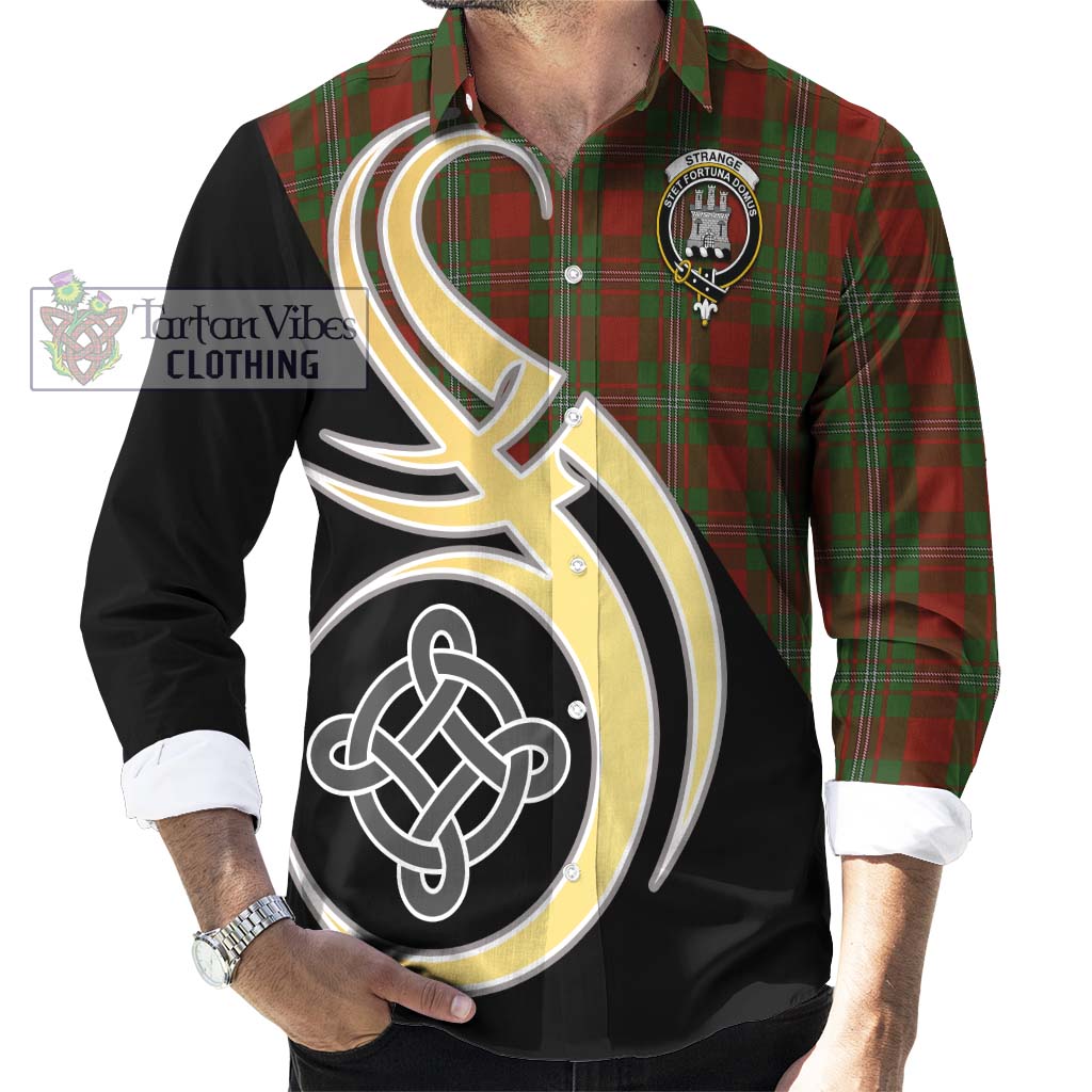 Strange (Strang) Tartan Long Sleeve Button Shirt with Family Crest and Celtic Symbol Style - Tartan Vibes Clothing