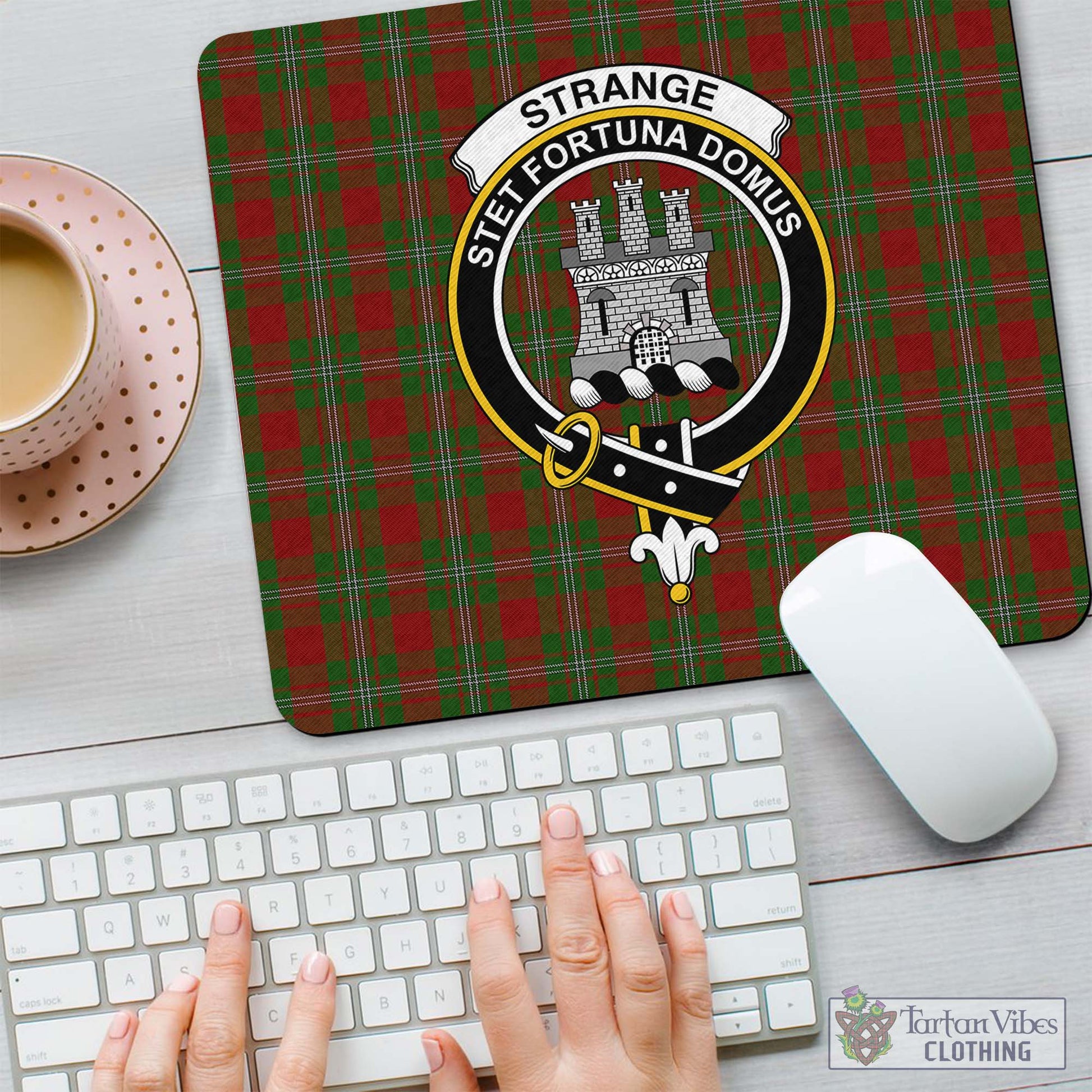 Tartan Vibes Clothing Strange Tartan Mouse Pad with Family Crest