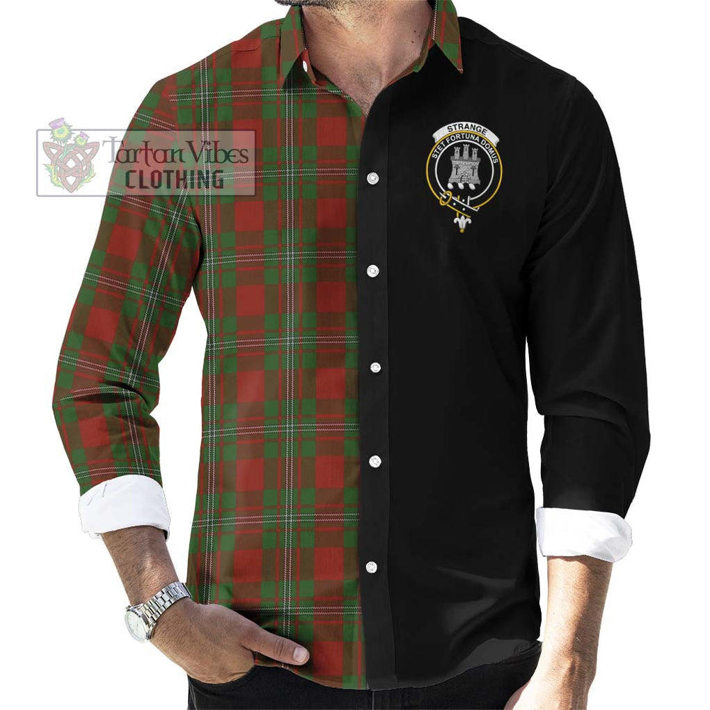 Strange (Strang) Tartan Long Sleeve Button Shirt with Family Crest and Half Of Me Style - Tartanvibesclothing Shop