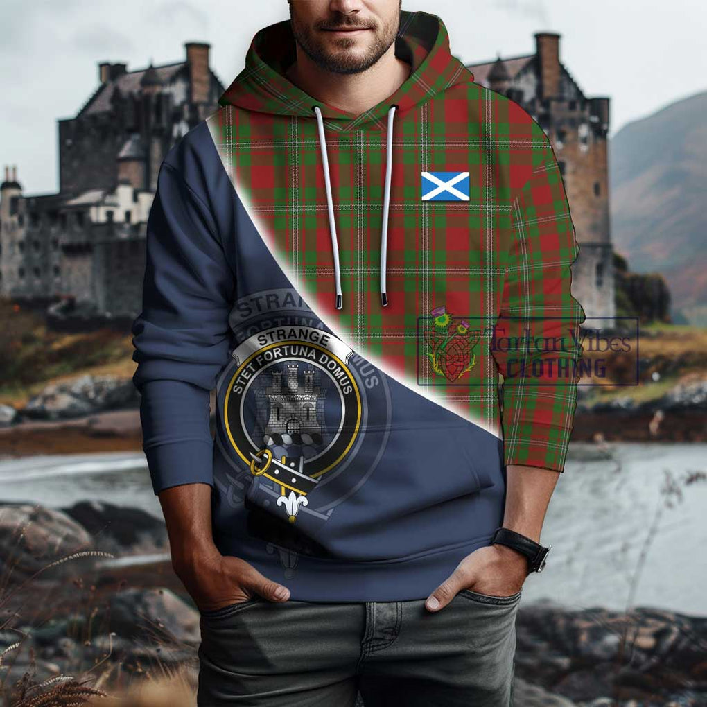 Strange (Strang) Tartan Hoodie with Personalised National Flag and Family Crest Half Style - Tartanvibesclothing Shop