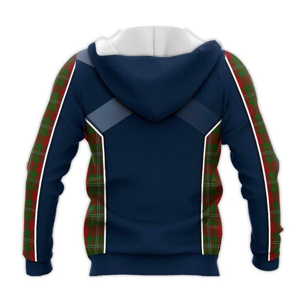 Tartan Vibes Clothing Strange Tartan Knitted Hoodie with Family Crest and Scottish Thistle Vibes Sport Style