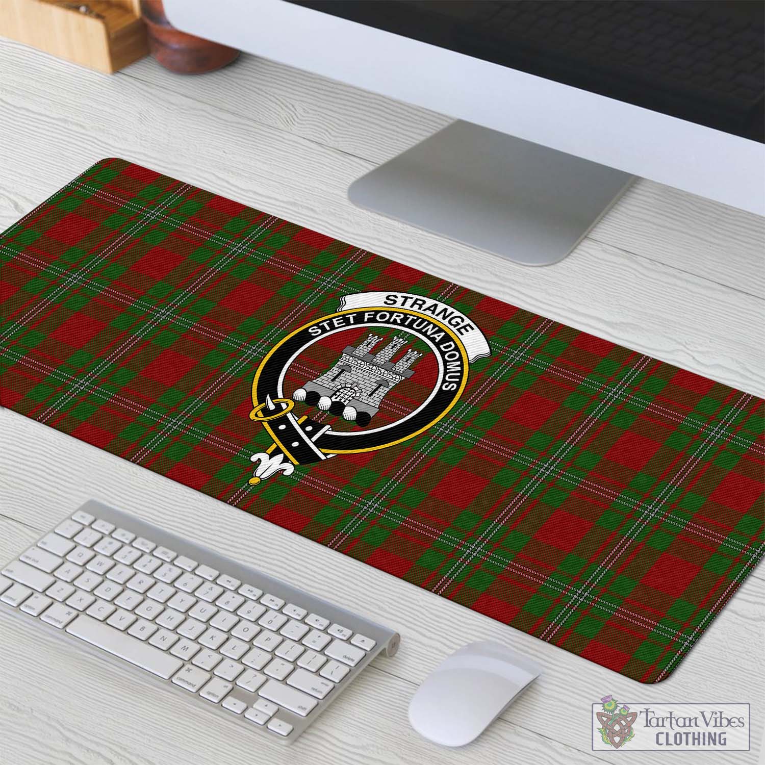 Tartan Vibes Clothing Strange Tartan Mouse Pad with Family Crest