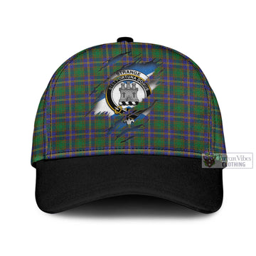 Strange of Balkaskie Tartan Classic Cap with Family Crest In Me Style