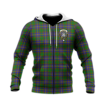 Strange of Balkaskie Tartan Knitted Hoodie with Family Crest