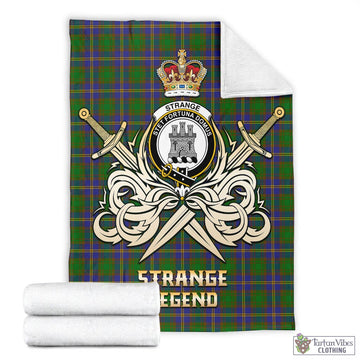 Strange of Balkaskie Tartan Blanket with Clan Crest and the Golden Sword of Courageous Legacy