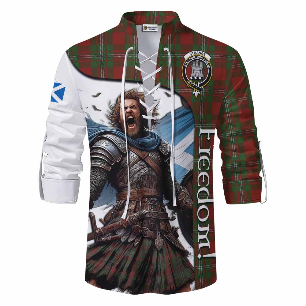 Tartan Vibes Clothing Strange (Strang) Crest Tartan Ghillie Kilt Shirt Inspired by the Freedom of Scottish Warrior
