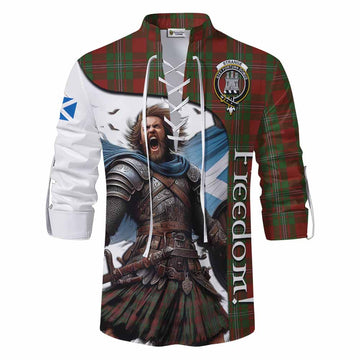 Tartan Vibes Clothing Strange (Strang) Crest Tartan Ghillie Kilt Shirt Inspired by the Freedom of Scottish Warrior