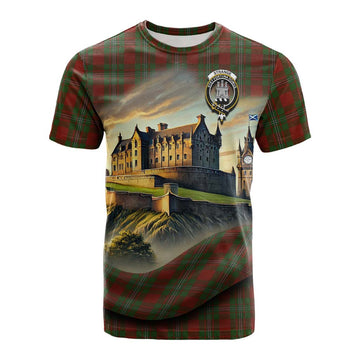 Strange (Strang) Tartan Family Crest Cotton T-shirt with Scottish Ancient Castle Style
