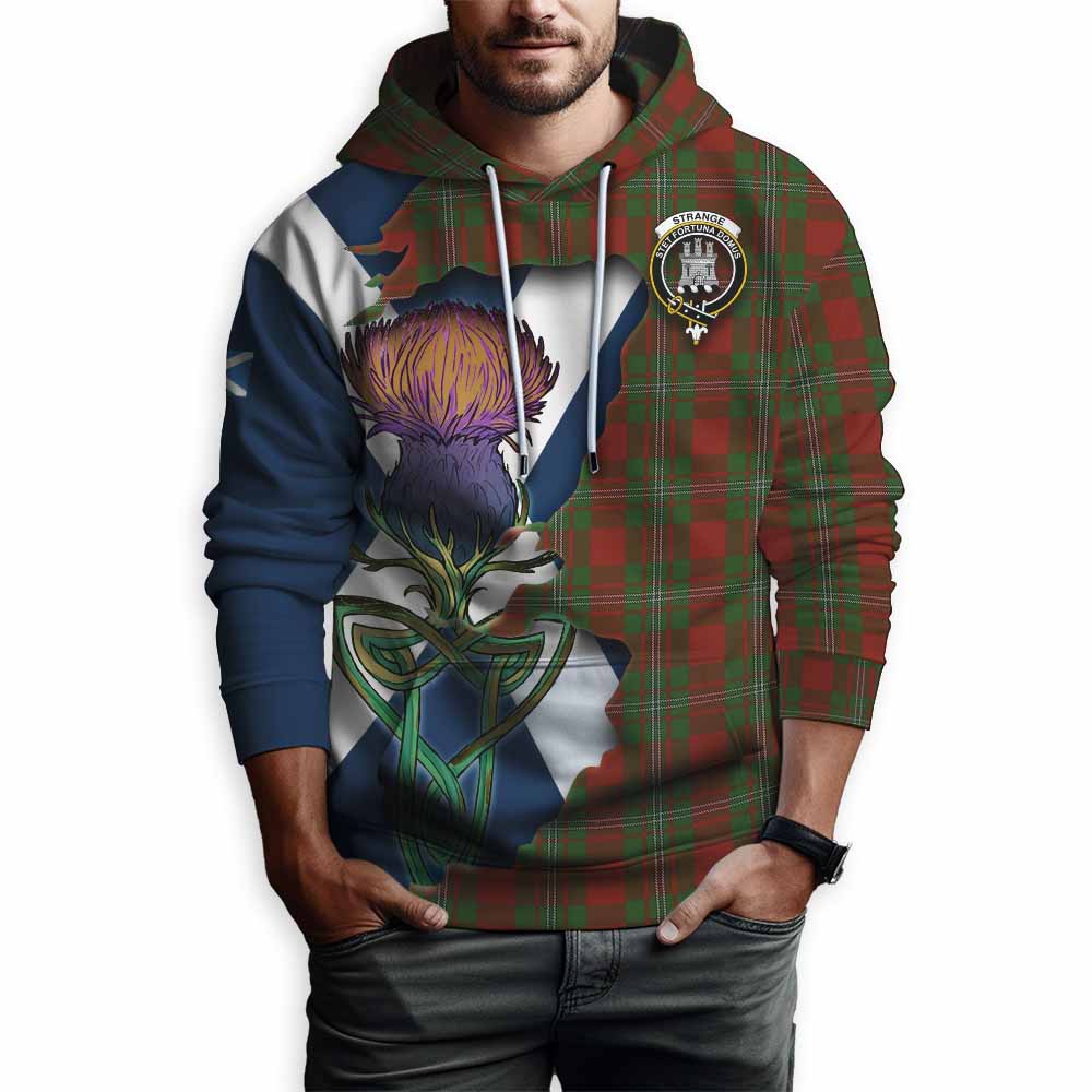 Tartan Vibes Clothing Strange (Strang) Tartan Family Crest Hoodie Scottish Thistle Celtic Inspired