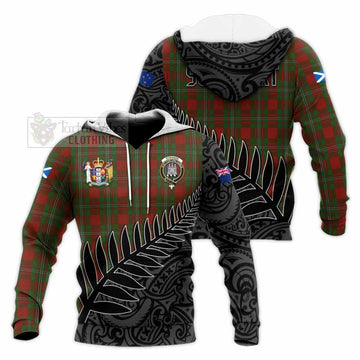 Strange (Strang) Crest Tartan Knitted Hoodie with New Zealand Silver Fern Half Style
