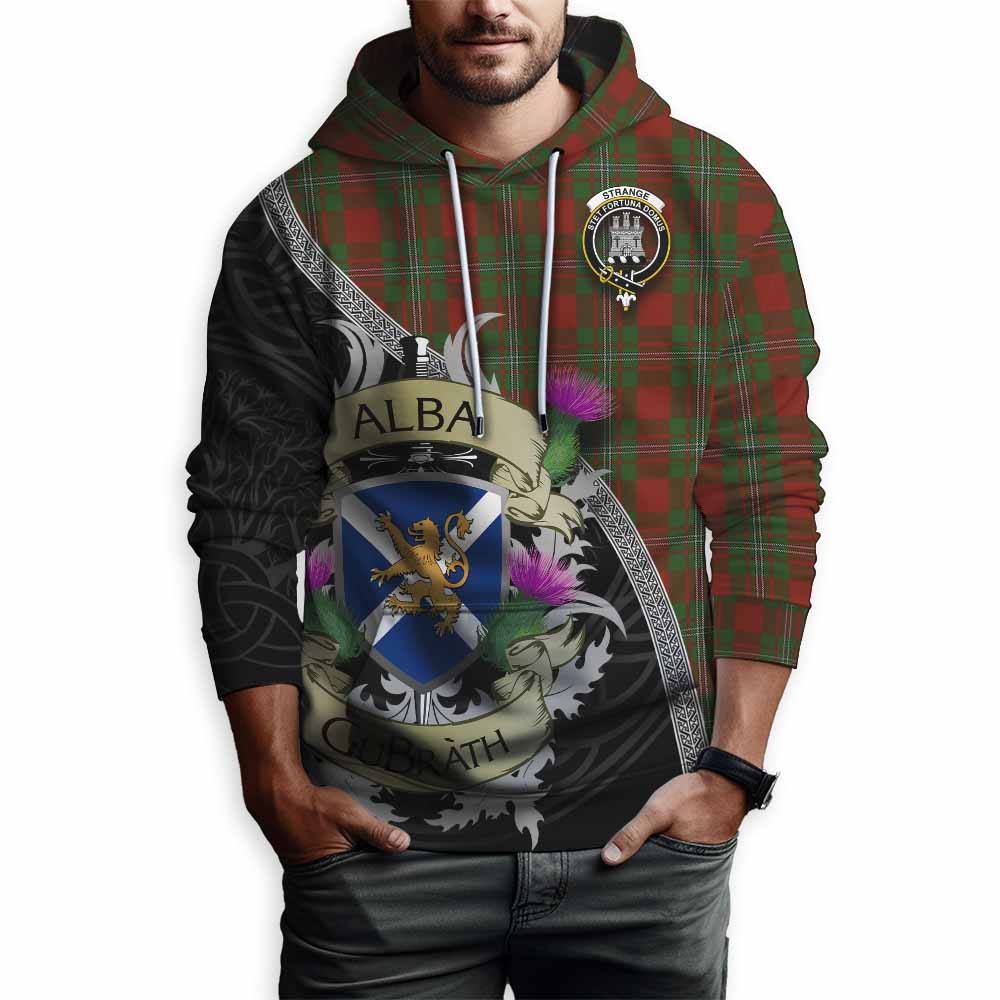 Tartan Vibes Clothing Strange (Strang) Tartan Family Crest Hoodie Lion Rampant Royal Thistle Shield Celtic Inspired