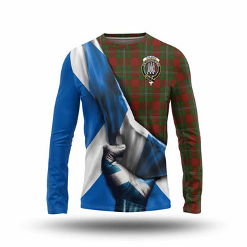 Tartan Vibes Clothing Strange (Strang) Tartan Long Sleeve T-Shirt with Family Crest Scotland Patriotic Style