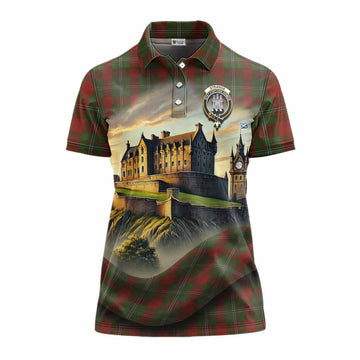 Strange (Strang) Tartan Family Crest Women's Polo Shirt with Scottish Ancient Castle Style