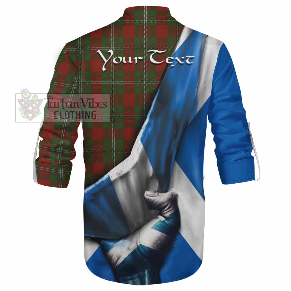 Tartan Vibes Clothing Strange (Strang) Tartan Ghillie Kilt Shirt with Family Crest Scotland Patriotic Style