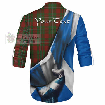 Tartan Vibes Clothing Strange (Strang) Tartan Ghillie Kilt Shirt with Family Crest Scotland Patriotic Style
