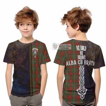 Strange (Strang) Tartan Family Crest Kid T-Shirt Alba Gu Brath Be Brave Lion Ancient Style