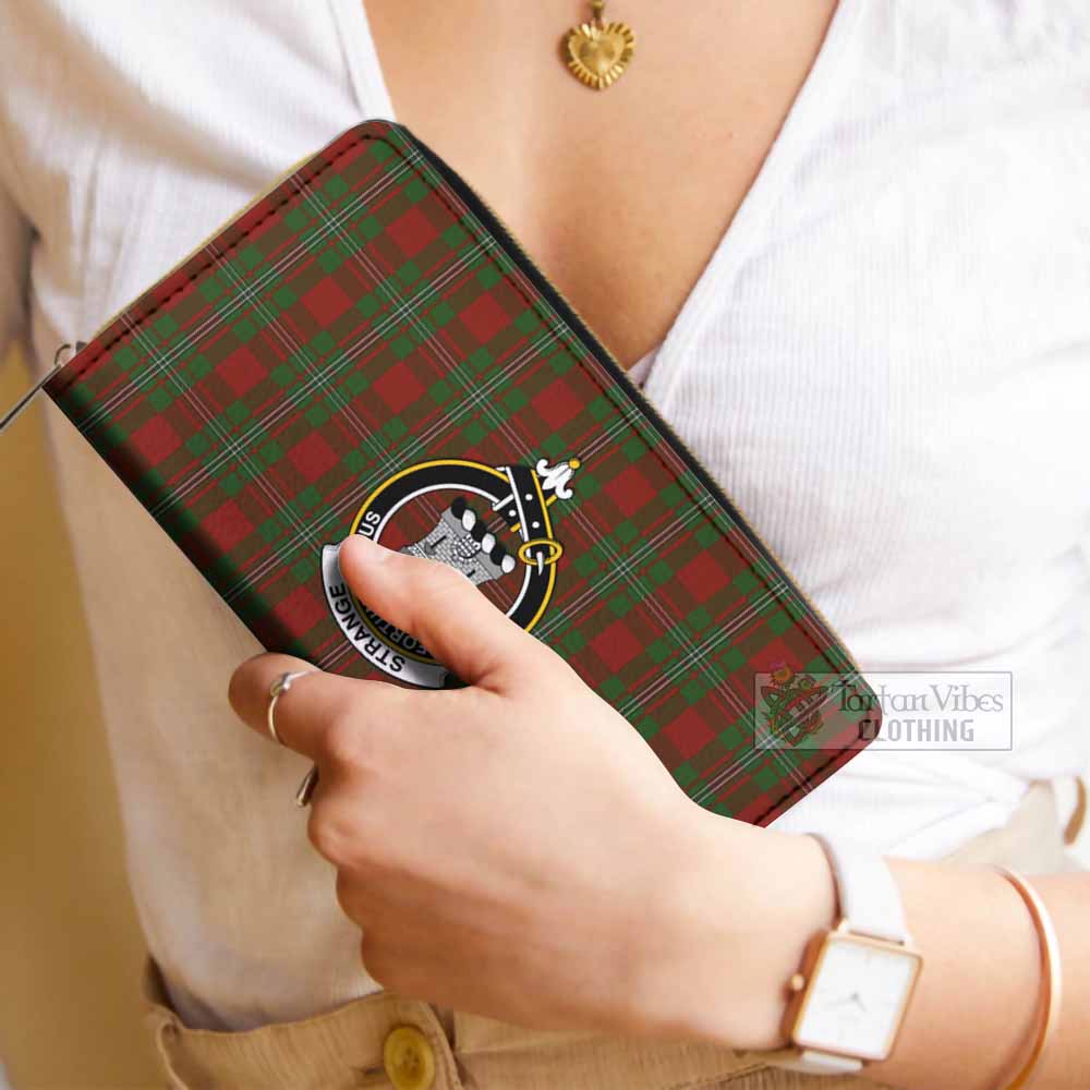 Tartan Vibes Clothing Strange (Strang) Tartan Women's Leather Wallet with Family Crest