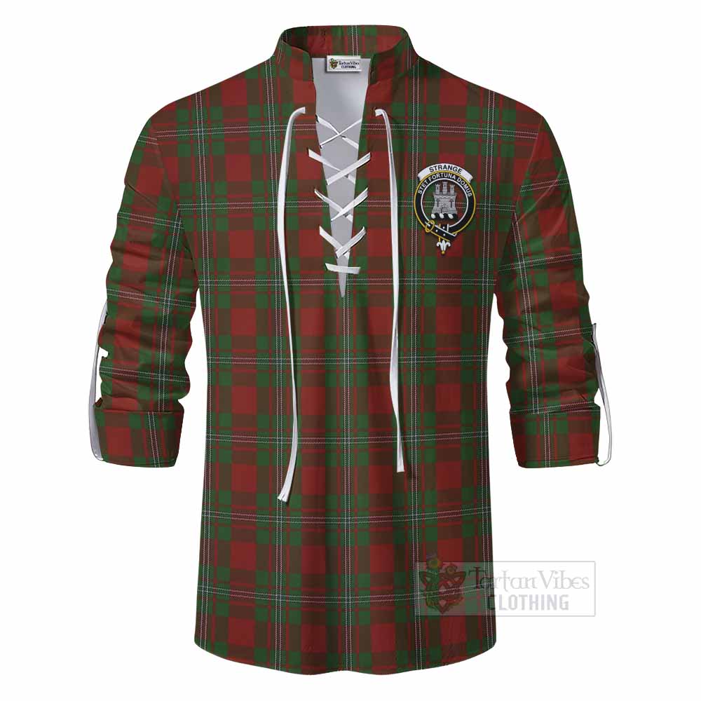 Tartan Vibes Clothing Strange (Strang) Tartan Ghillie Kilt Shirt with Family Crest DNA In Me Style