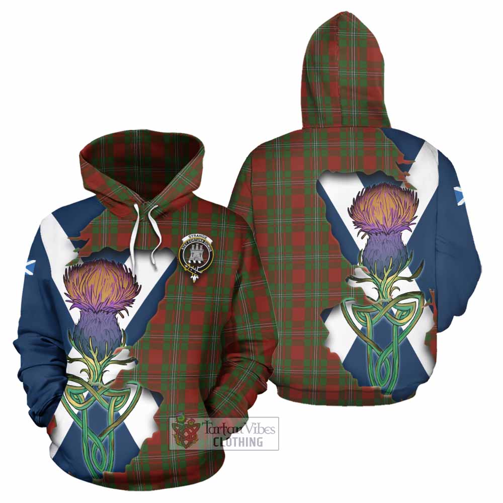 Tartan Vibes Clothing Strange (Strang) Tartan Family Crest Hoodie Scottish Thistle Celtic Inspired