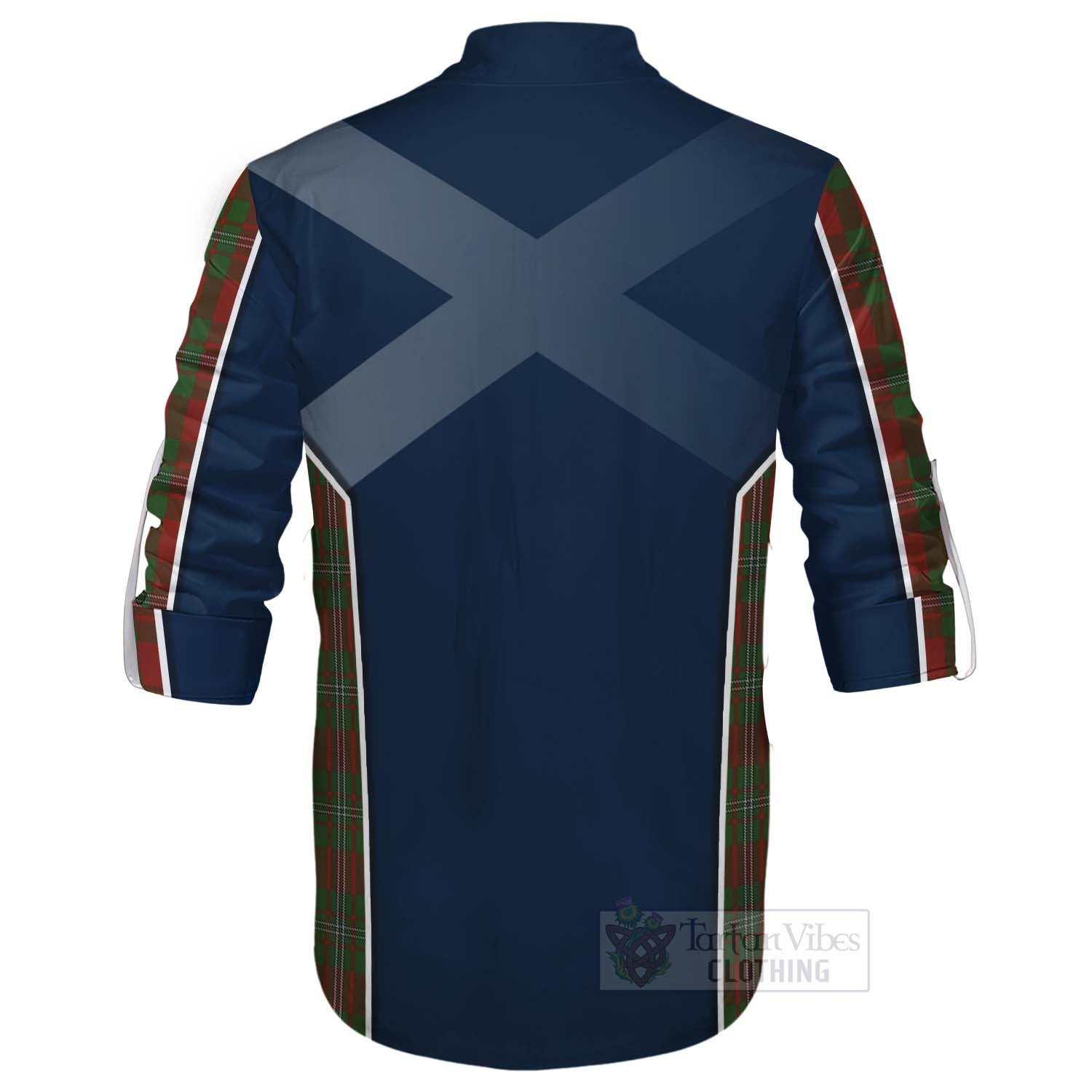 Tartan Vibes Clothing Strange (Strang) Tartan Ghillie Kilt Shirt with Family Crest and Scottish Thistle Vibes Sport Style