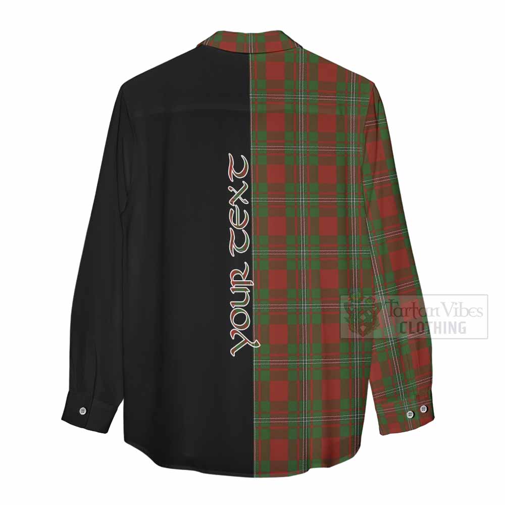 Tartan Vibes Clothing Strange (Strang) Tartan Women's Casual Shirt with Family Crest and Half Of Me Style