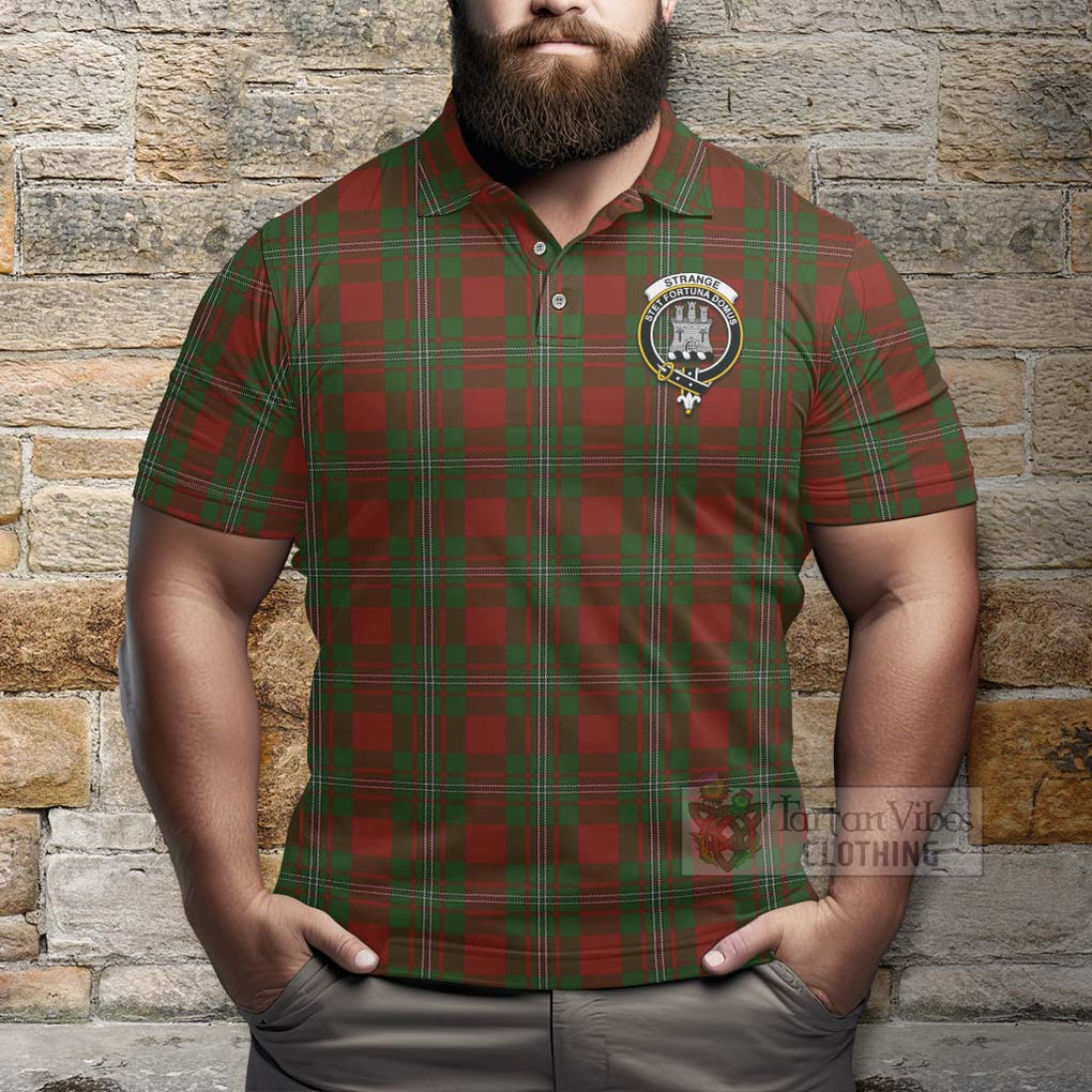 Tartan Vibes Clothing Strange (Strang) Tartan Polo Shirt with Family Crest Celtic Skull Style