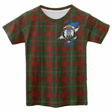 Strange (Strang) Clan Crest In Me Tartan Kid T-shirt Scotland Flag Style