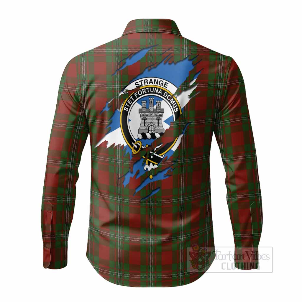 Strange (Strang) Clan Crest In Me Tartan Long Sleeve Button Shirts Scotland Flag Style