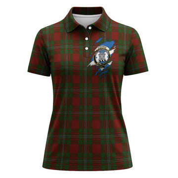 Strange (Strang) Clan Crest In Me Tartan Women Polo Shirt Scotland Flag Style
