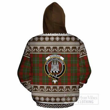 Strange (Strang) Clan Tartan Christmas Cotton Hoodie with Family Crest