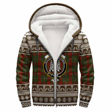 Strange (Strang) Clan Tartan Christmas Fleece Hoodie with Family Crest