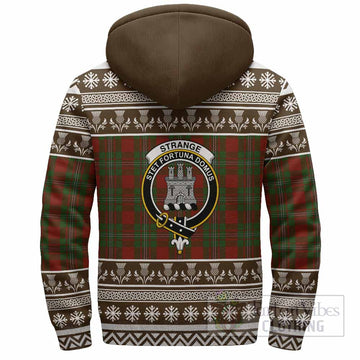 Strange (Strang) Clan Tartan Christmas Fleece Hoodie with Family Crest