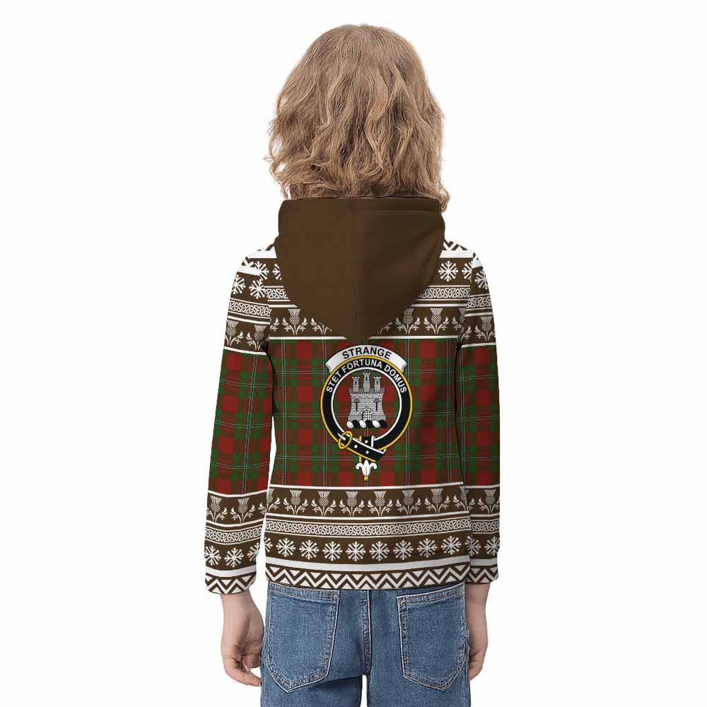 Strange (Strang) Clan Tartan Christmas Kid Hoodie with Family Crest - Tartan Vibes Clothing