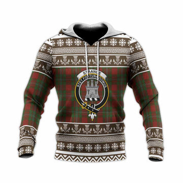 Strange (Strang) Clan Tartan Christmas Knitted Hoodie with Family Crest