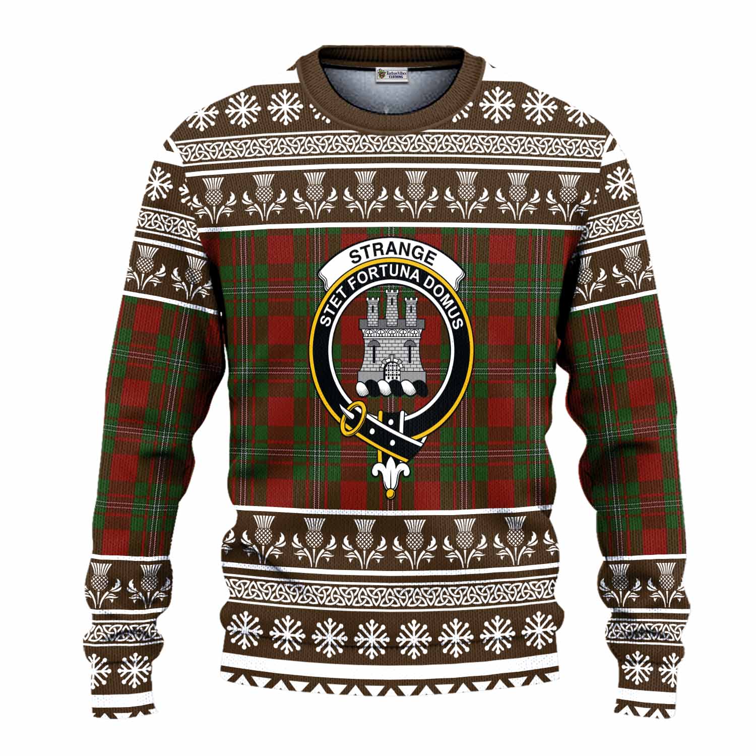 Strange (Strang) Clan Tartan Christmas Ugly Sweater with Family Crest - Tartan Vibes Clothing