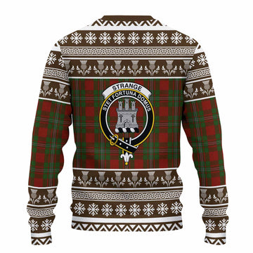 Strange (Strang) Clan Tartan Christmas Ugly Sweater with Family Crest