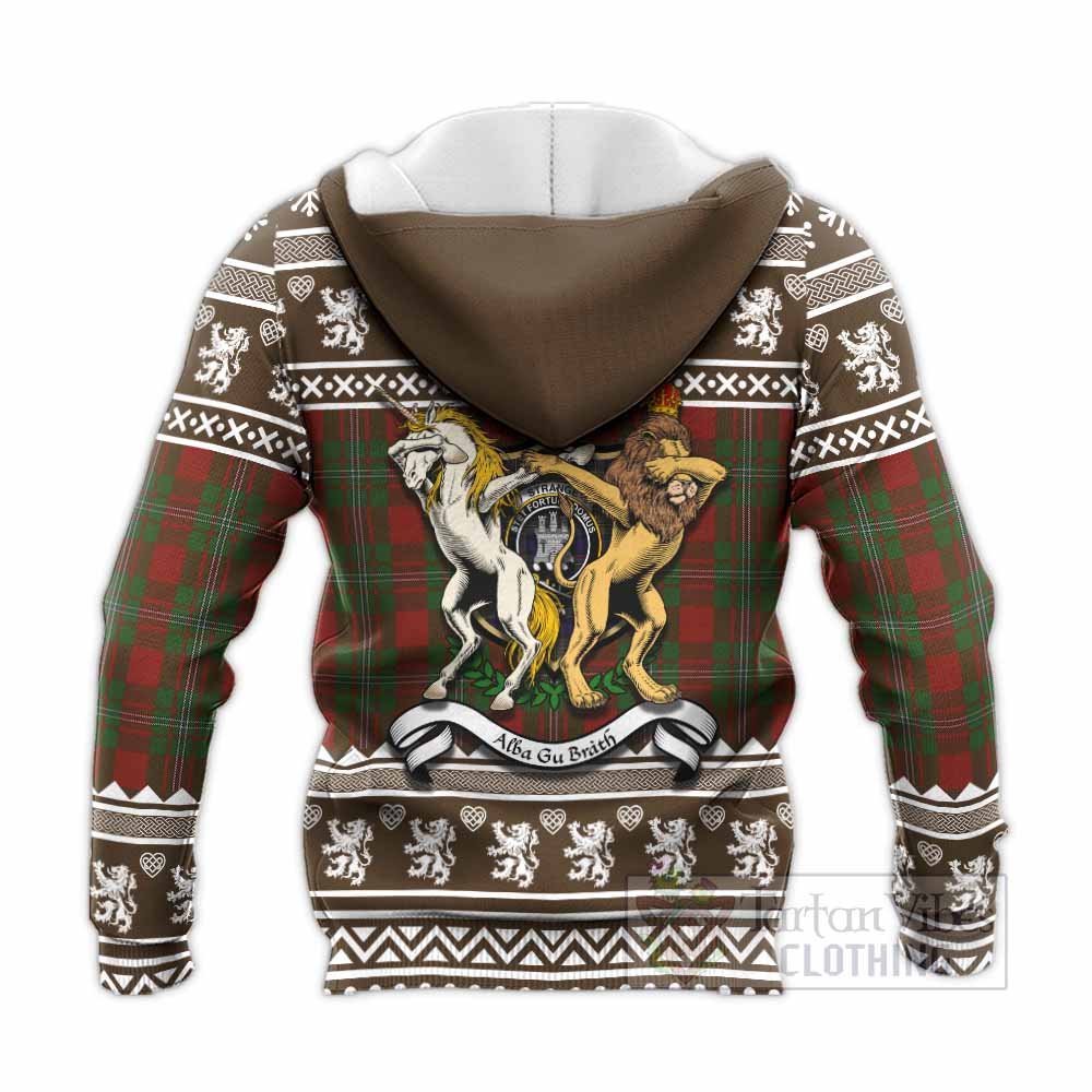 Strange (Strang) Clan Tartan Crest Christmas Knitted Hoodie Coat of Arms Funny Style - Tartan Vibes Clothing
