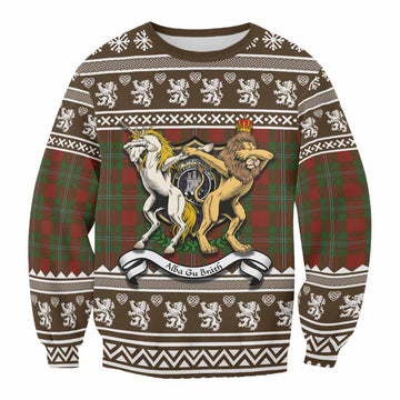 Strange (Strang) Clan Tartan Crest Christmas Sweatshirt Coat of Arms Funny Style
