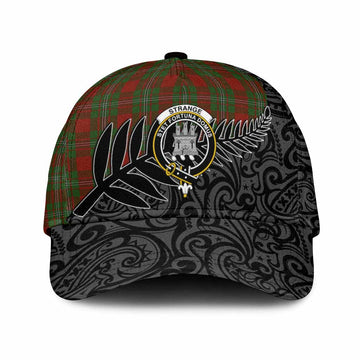 Strange (Strang) Crest Tartan Classic Cap with New Zealand Silver Fern Half Style