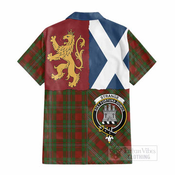 Strange (Strang) Crest Tartan Cotton Hawaiian Shirt with Lion Rampant Saltire Style - Tartan Vibes Clothing