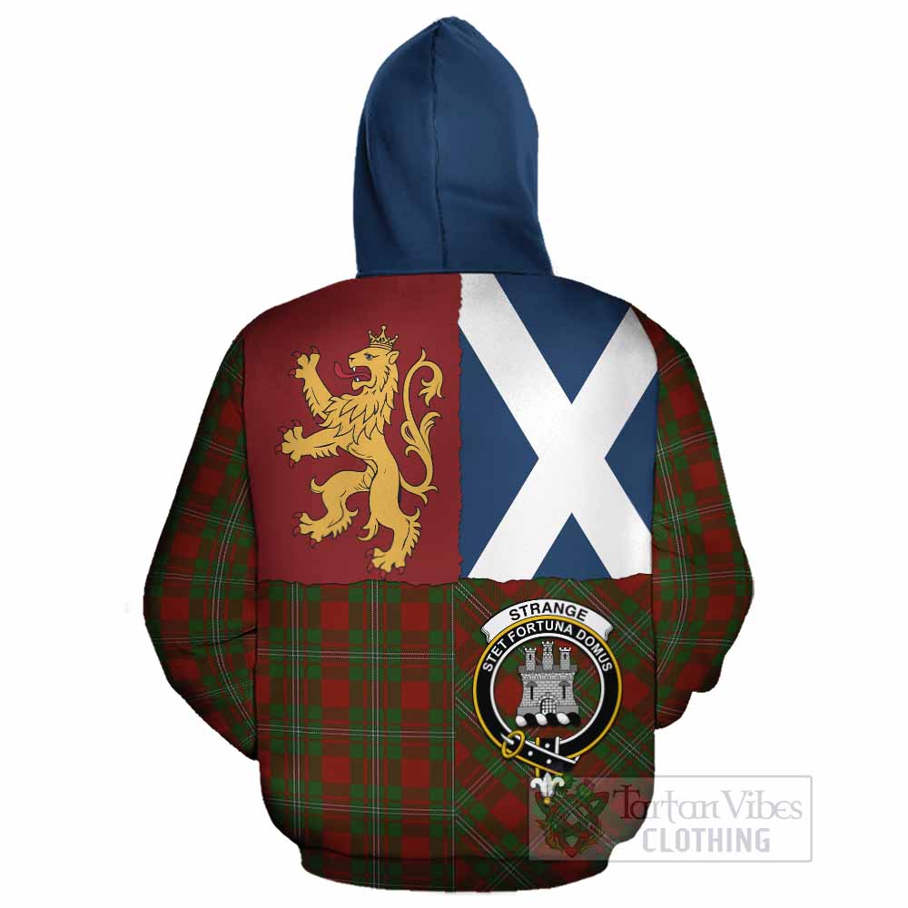 Strange (Strang) Crest Tartan Cotton Hoodie with Lion Rampant Saltire Style - Tartan Vibes Clothing