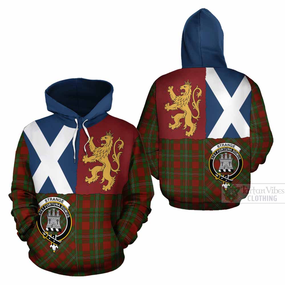 Strange (Strang) Crest Tartan Cotton Hoodie with Lion Rampant Saltire Style - Tartan Vibes Clothing
